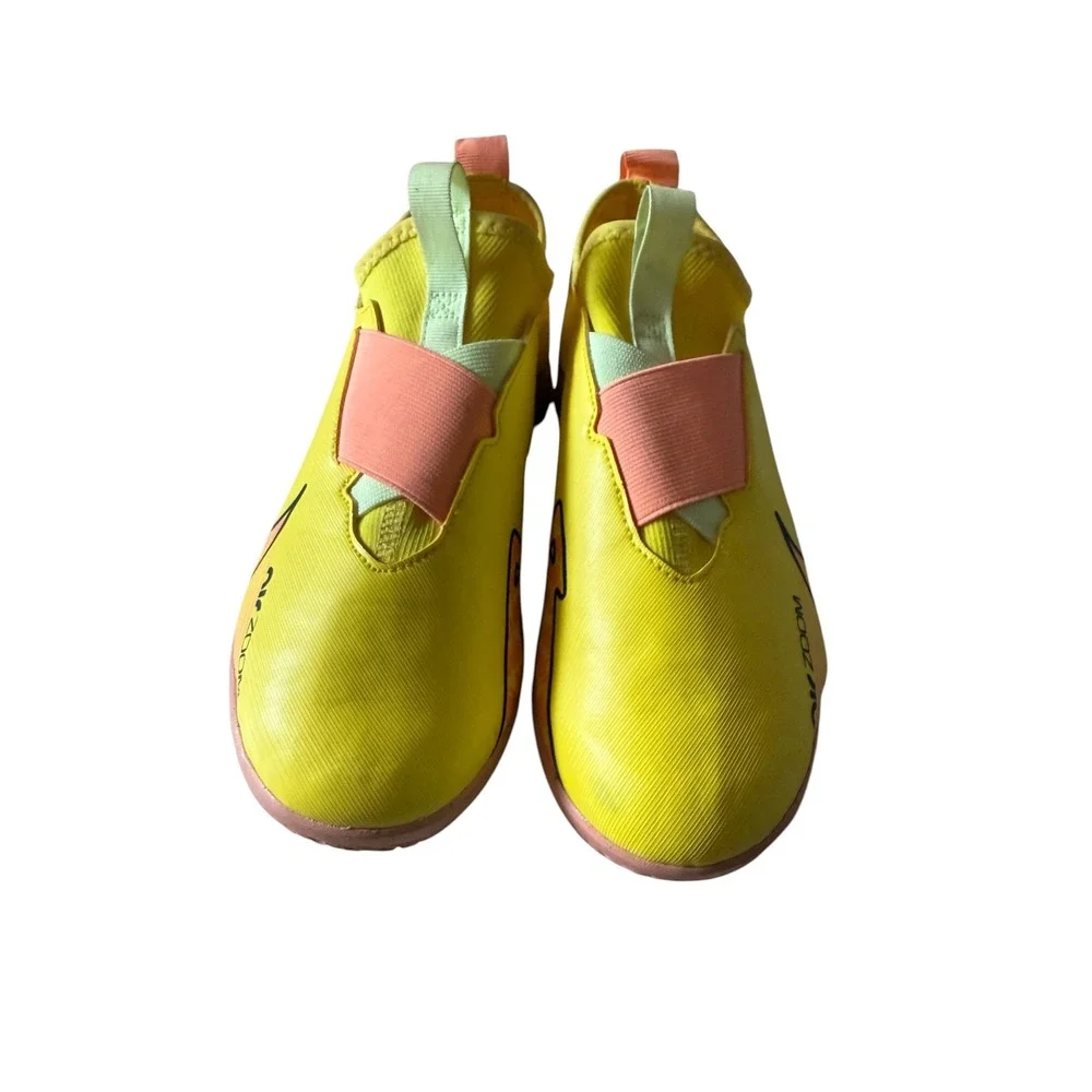 Nike Air Zoom Mercurial Kids Indoor Soccer Shoes Yellow Pink DJ5619-780 Sz 5.5Y
